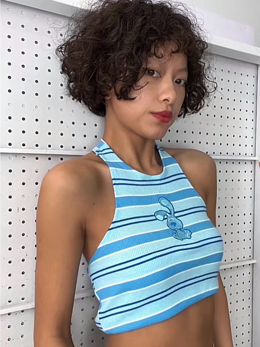 Blues Clues | Embroidered Blue Patch Racerback Tank Top | Size Extra Large